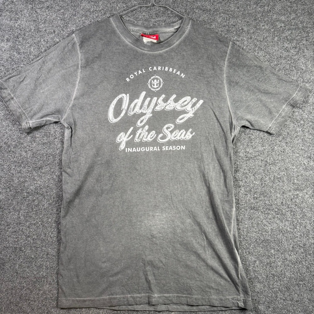 Royal Caribbean T-Shirt Mens Medium Grey Odyssey of the Seas Distressed